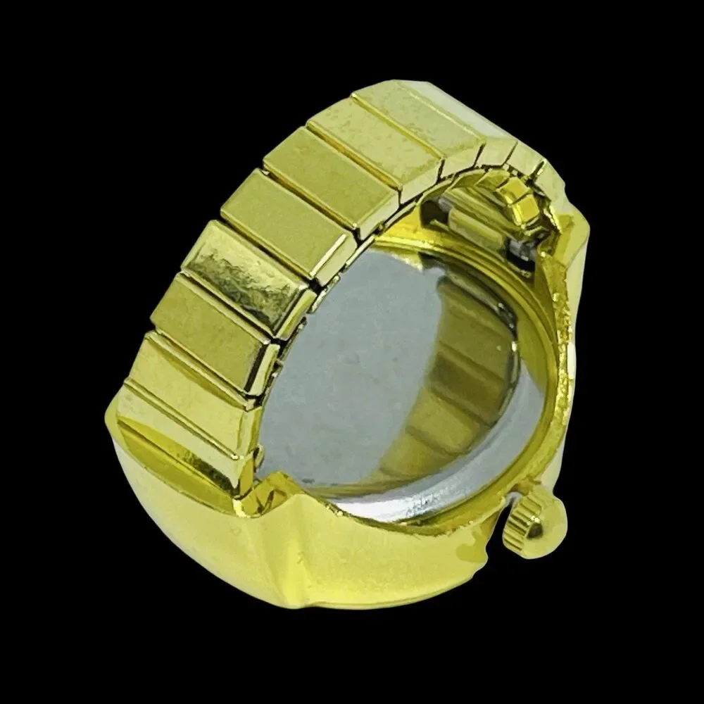 BOZHI Ring Watch Gold Design With Crystals New